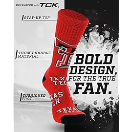 Texas Tech Red Raiders Mayhem Crew Socks (Scarlet/Black/White, Medium) - Texas Tech Red Raiders Scarlet/Black/White,Medium