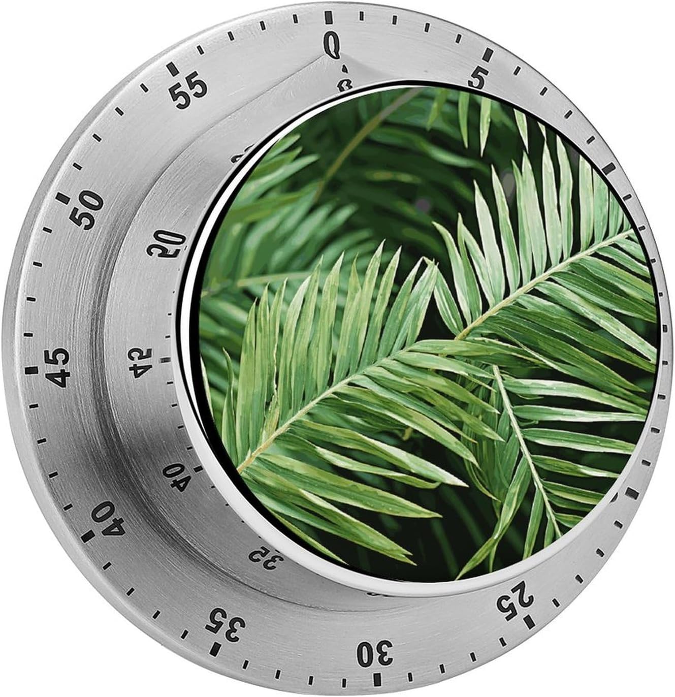 Palm Tree Leaves Timer Stainless Steel Kitchen Timers Waterproof & Rust-Proof 60 Minute Mechanical Timer with Loud Alarm for Cooking, Baking, Fitness