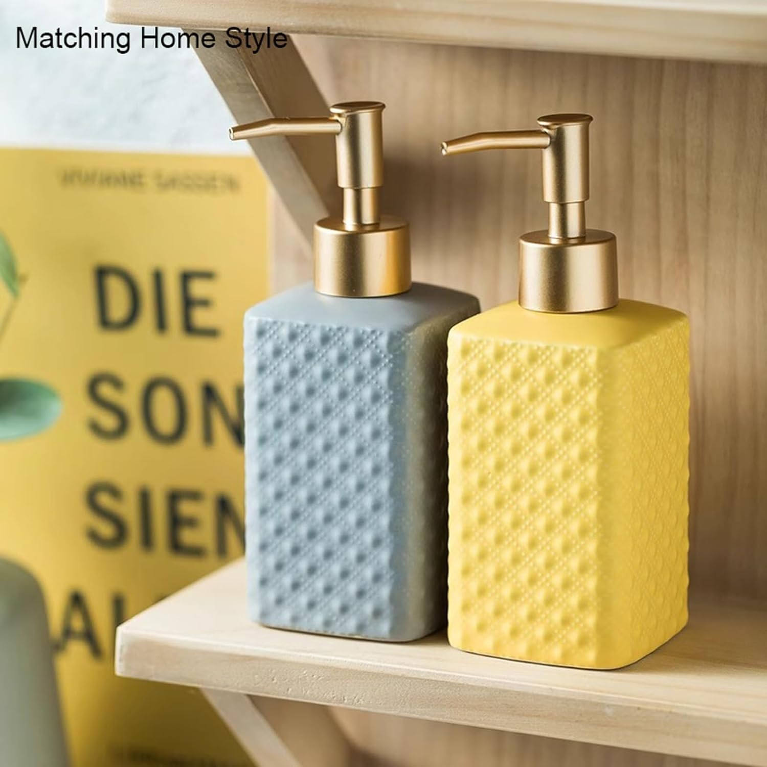 Dispenser di Sapone per I Piatti, Dispenser di Sapone da Cucina da Appoggio, Ceramica Liquida Portatile Ricaricabile con Pompa Antiruggine per Cucina, Bagno, Fattoria (Color : G)