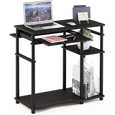 フリノ(Furinno) パソコンデスク Abbottシリーズ デスク収納 整理ラック付き 幅80x奥47x高79cm カラー:エスプレッソ/ブラック 【日本正 …