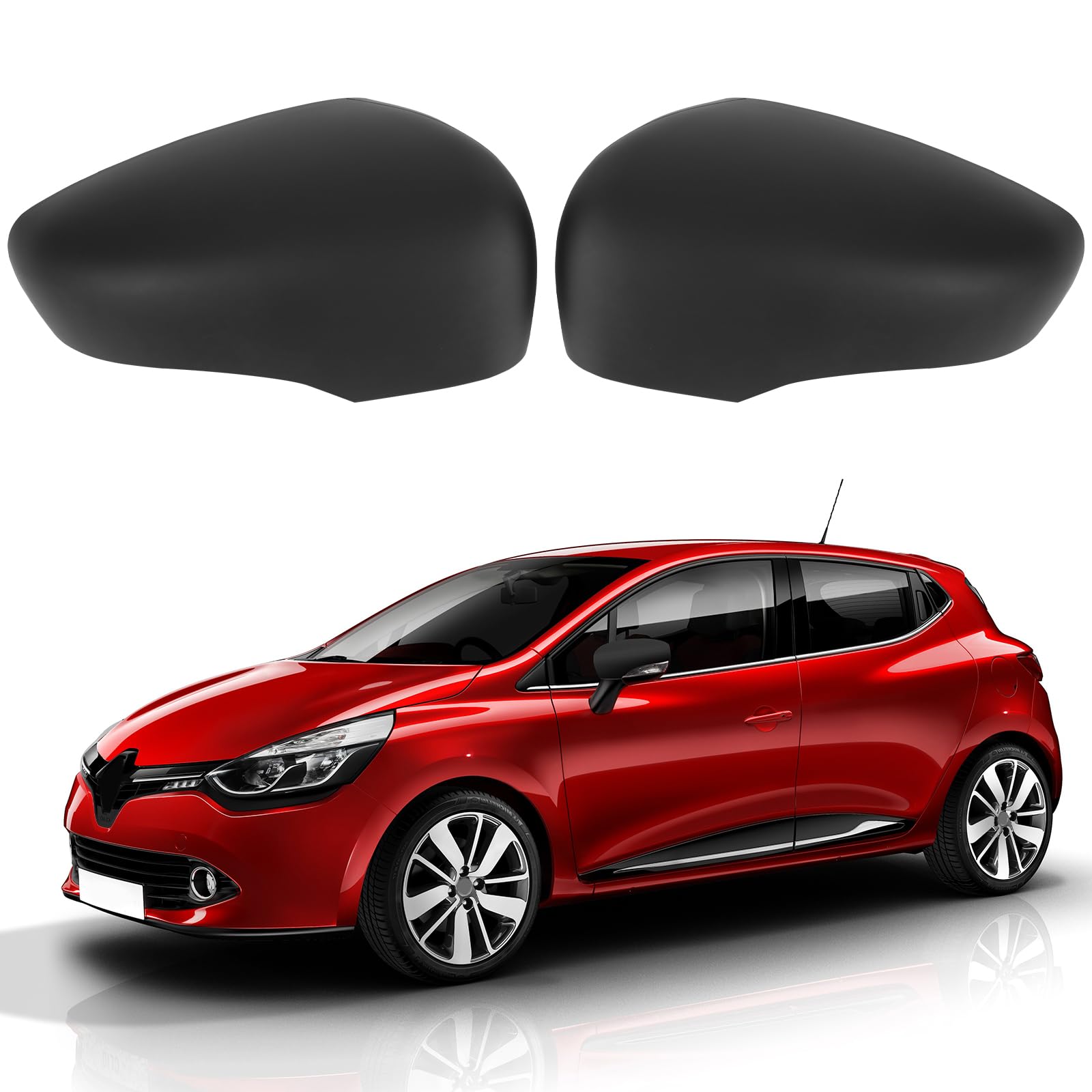Spiegelabdeckungen Ersatz für Renault Clio 4 2012-2016, Capture First Generation J87 2013-2019, Zoe 2012-2024, Auto Außenspiegelkappe Rückspiegelkappe Links & Rechts, 963732631R 963732631 Mattschwarz