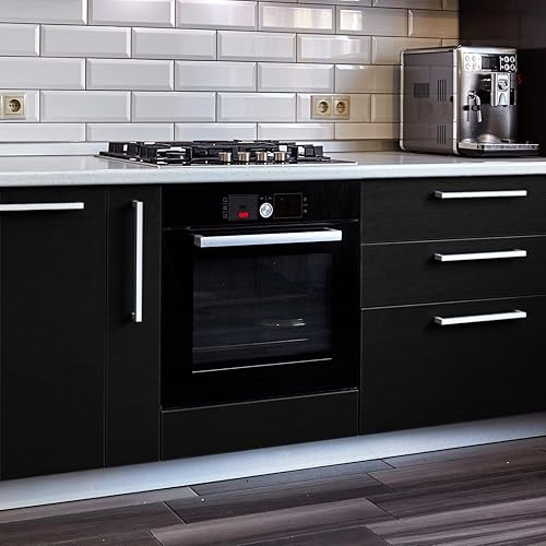 Miniatura 2 de VEELIKE Papel adhesivo de acero inoxidable cepillado negro para electrodomésticos de cocina, 15.7 x 118 pulgadas, papel adhesivo autoadhesivo