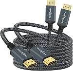 Twozoh 4K HDMI Cable 0.3M 2 Pack, Nylon Braided HDMI to HDMI Cord Support 18Gbps 3D/4K@60Hz/ 2160P/1080P