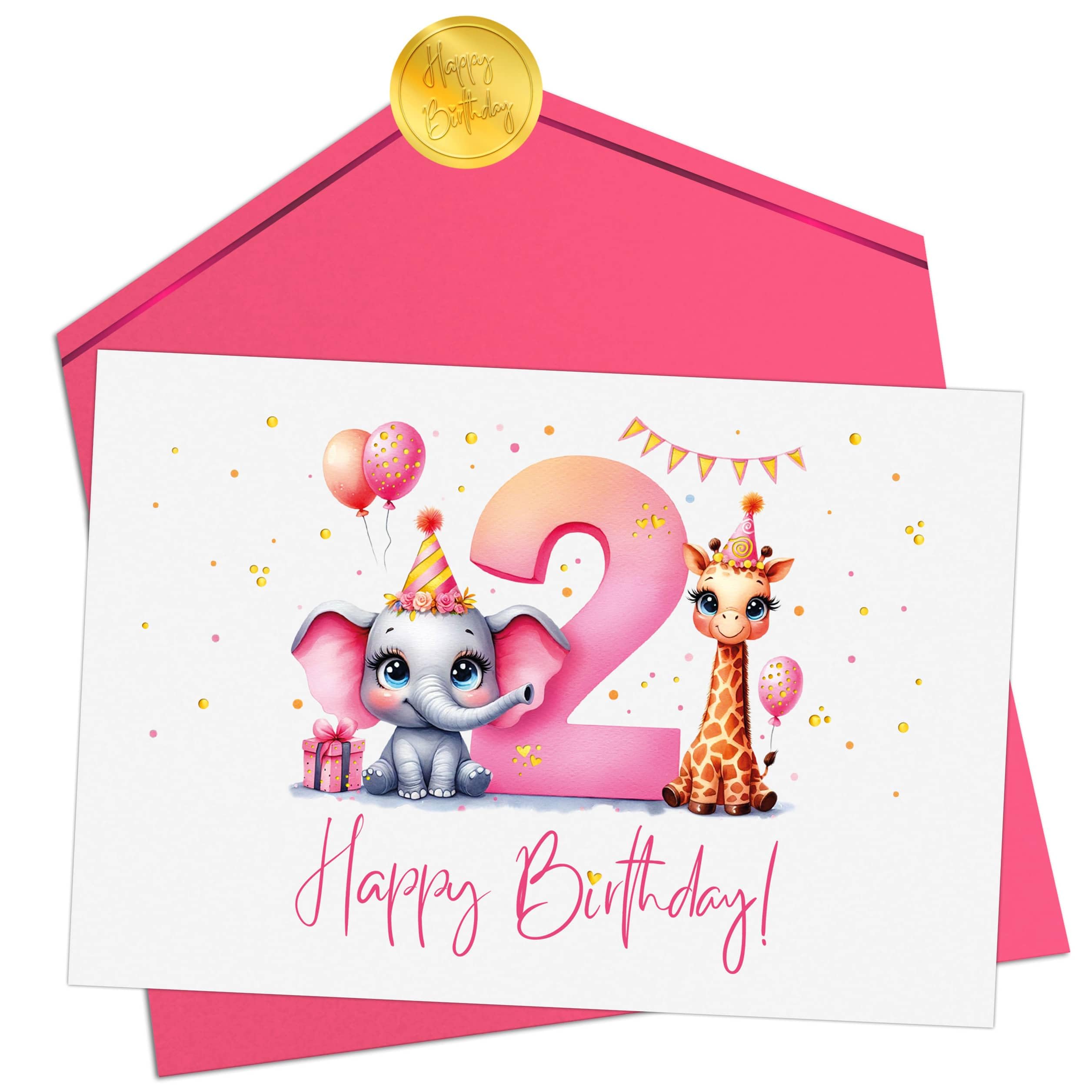 BIGLIETTO DI AUGURI NUMERATO PER BAMBINI due ANNI azzurro | auguri e