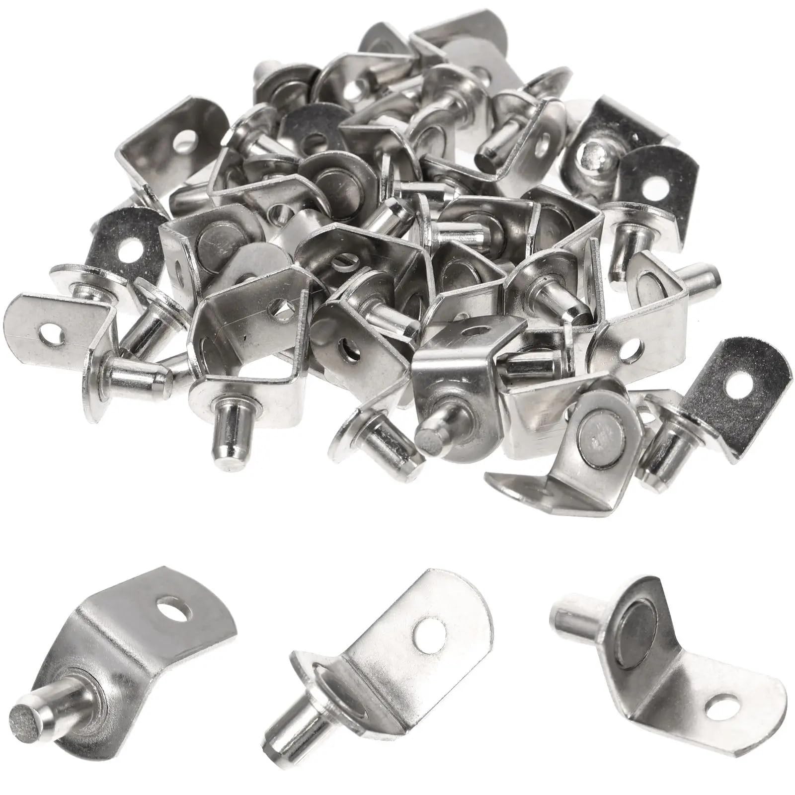 80Pcs Metal Shelf Clips Cold Rolled Steel Bookshelf Supports Cabinet Pegs