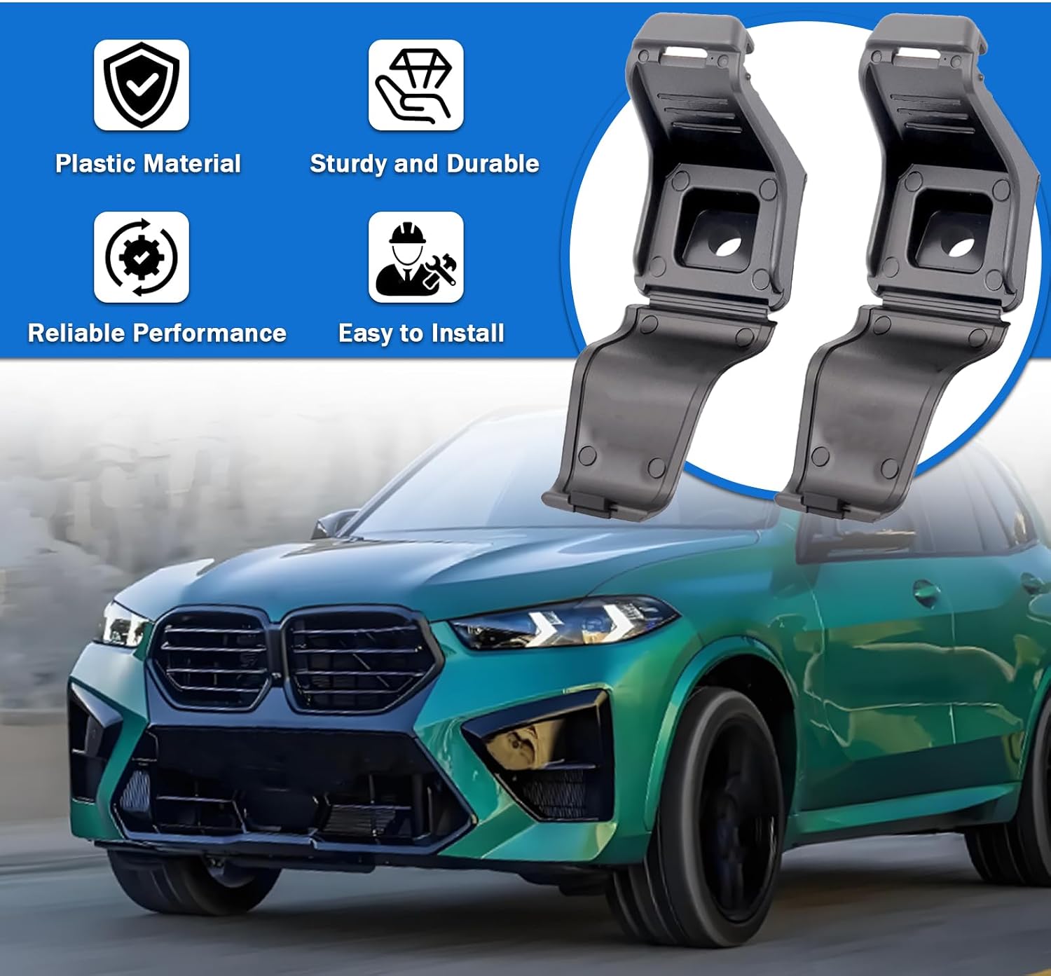 2Pcs Car Window Sun Shade Hook Compatible with BMW, X5 G05 G06 Rear Door Sunshade Clip, 2018-2025 X6 G06 2020-2025 Replace for 51357479511