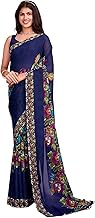 Women's Bollywood Blue Georgette Saree with Blouse