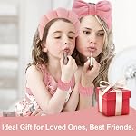 Skincare Headband Spa Headband for Women Cute head band for washing face Soft Elastic 6 Pack Skin Care Headband and Wristband Set (han pink)