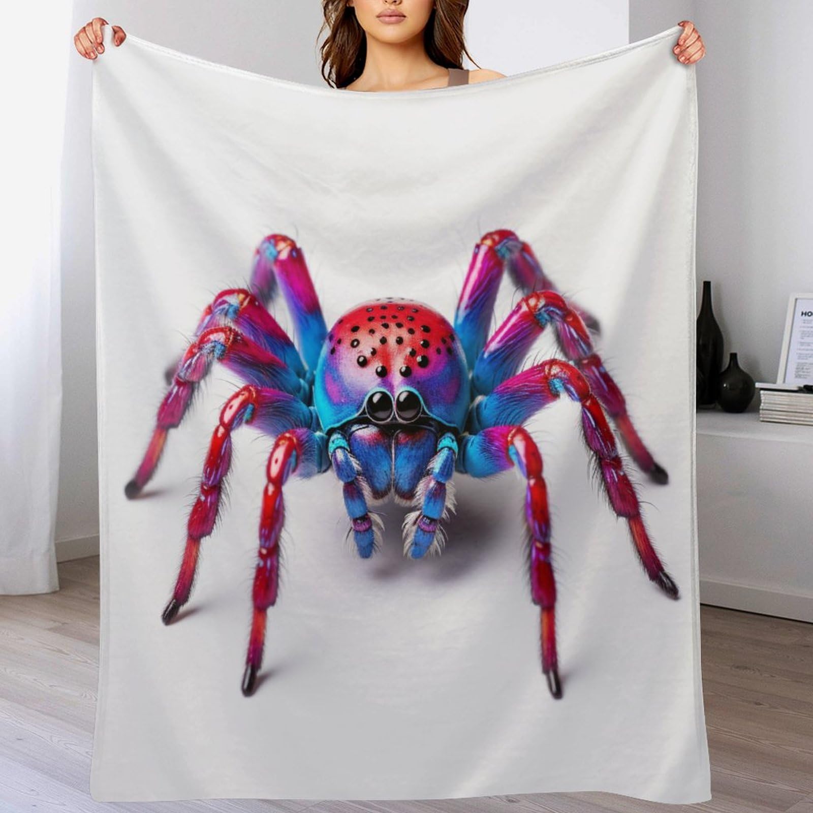 Plaid couverture polaire design araignée pour vos soirées cinéma