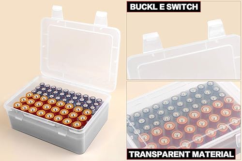 Vista 2 de Battery Organizer Storage Box, Garage Case Holder for 24* AA, 30* AAA Batteries (Bag Not Include Batteries Pack) (white)
