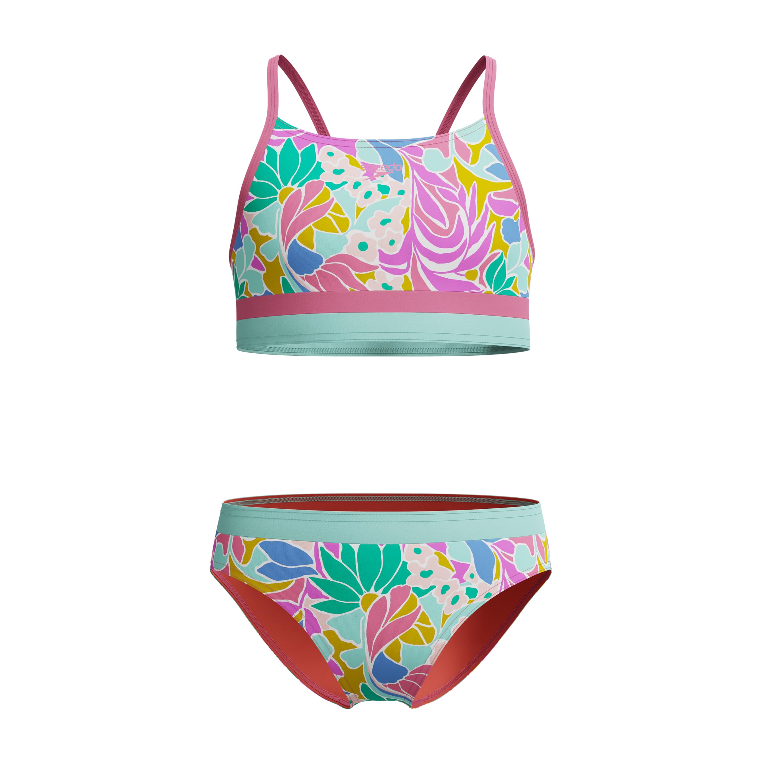 Speedo Girl's Swimsuit Two Piece Bikini Set