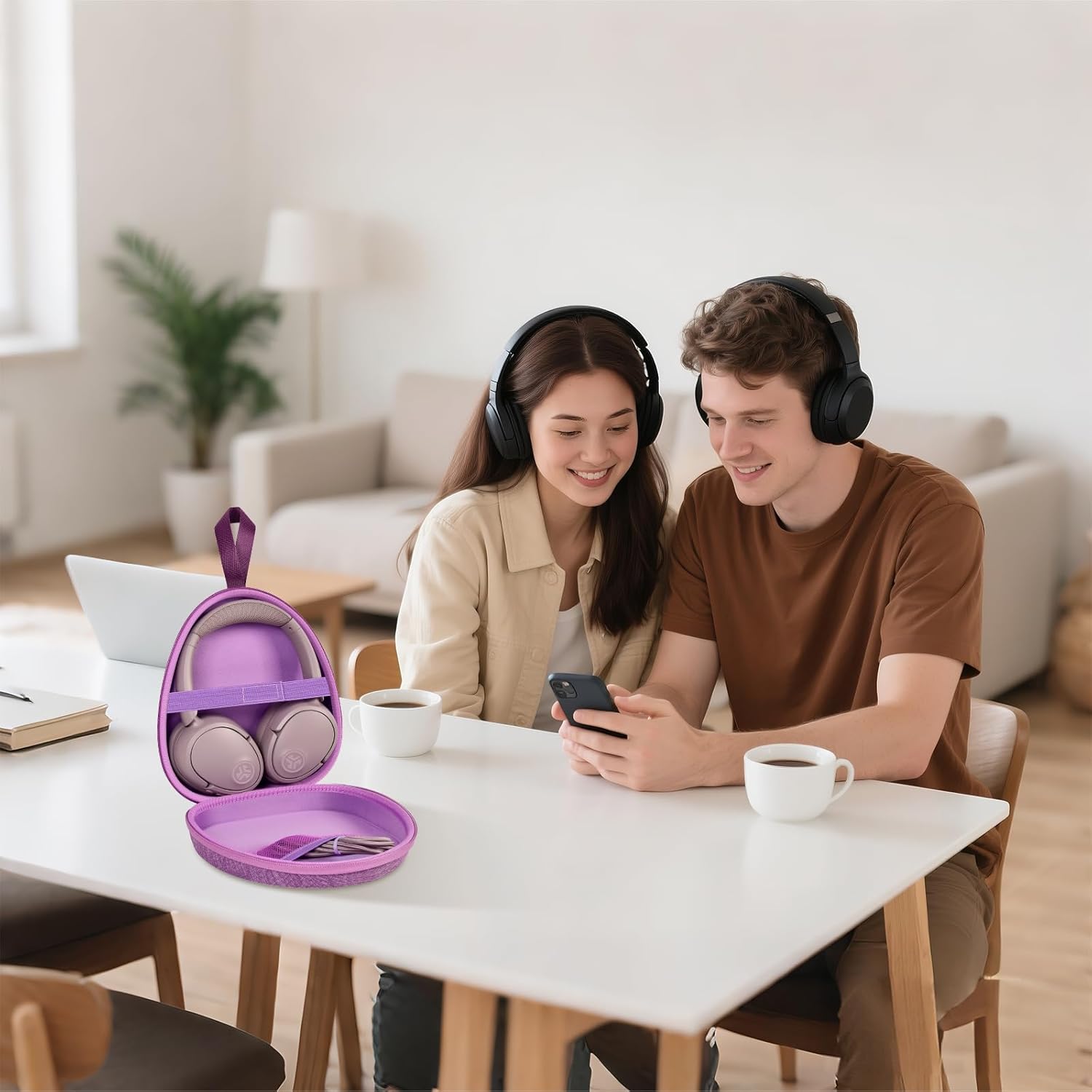 GWCASE Universal Headphone Case for JLab/for JBL Tune 510BT 720BT 770NC 520BT/ for Sony WH-CH520 WH-CH720N/ for BERIBES/for Soundcore Q20i Over-Ear Headphones,Stylish Design- Purple(Case only) - Image 9