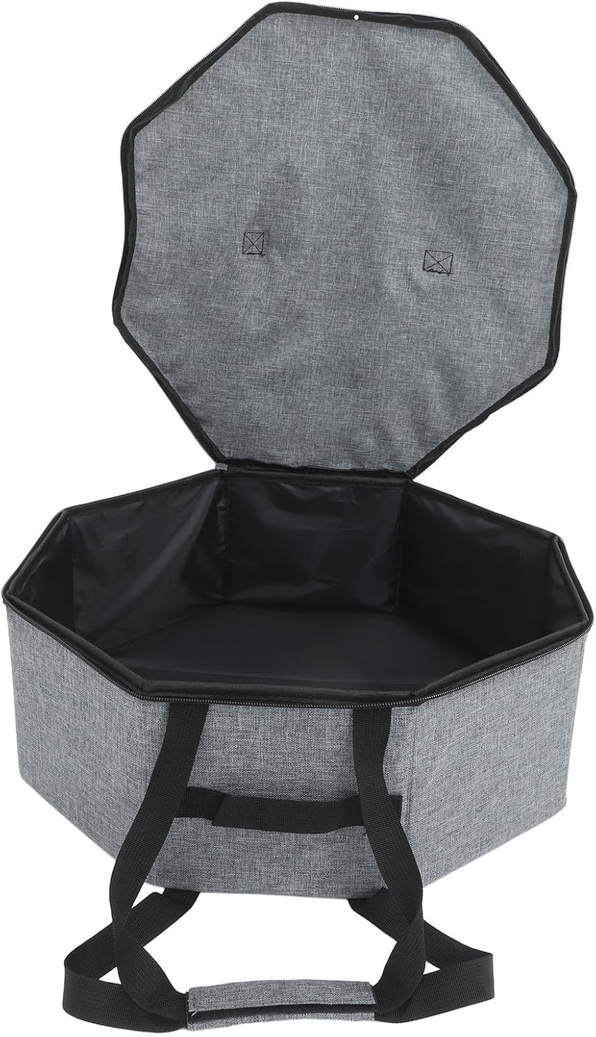 Healifty Foldable Hat Box Organizer with Lid Large round Cowboy Hat Carrier Case for Men and Women Travel Storage Gray