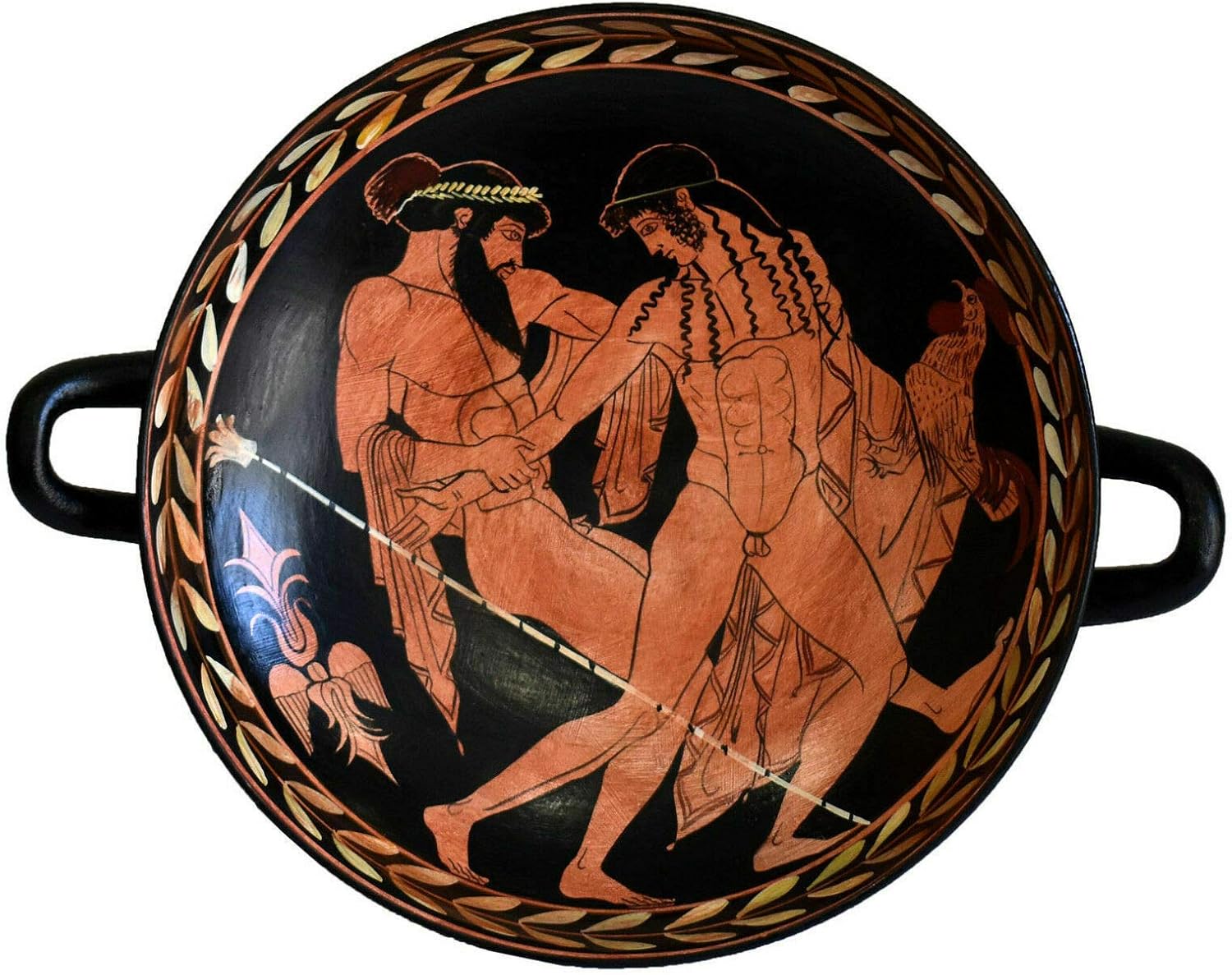 Ganymedes and Zeus Small red Figured Kylix Vase - Museum of Ferrara - Cupbearer