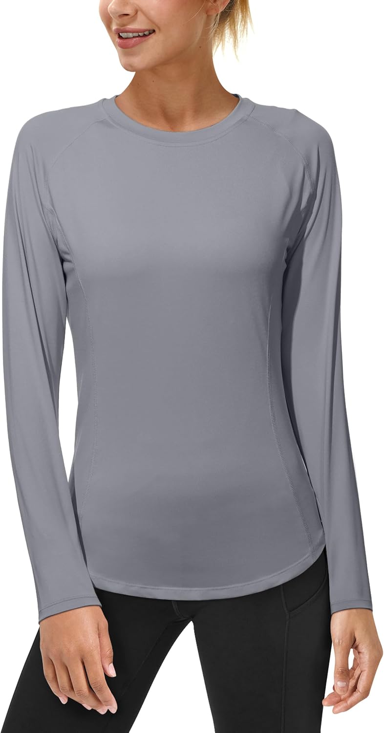 Roadbox Women's UPF 50+ Long Sleeve Sun Shirt, Lightweight Quick Dry UV Protection Top for Hiking Swimming Running Outdoor