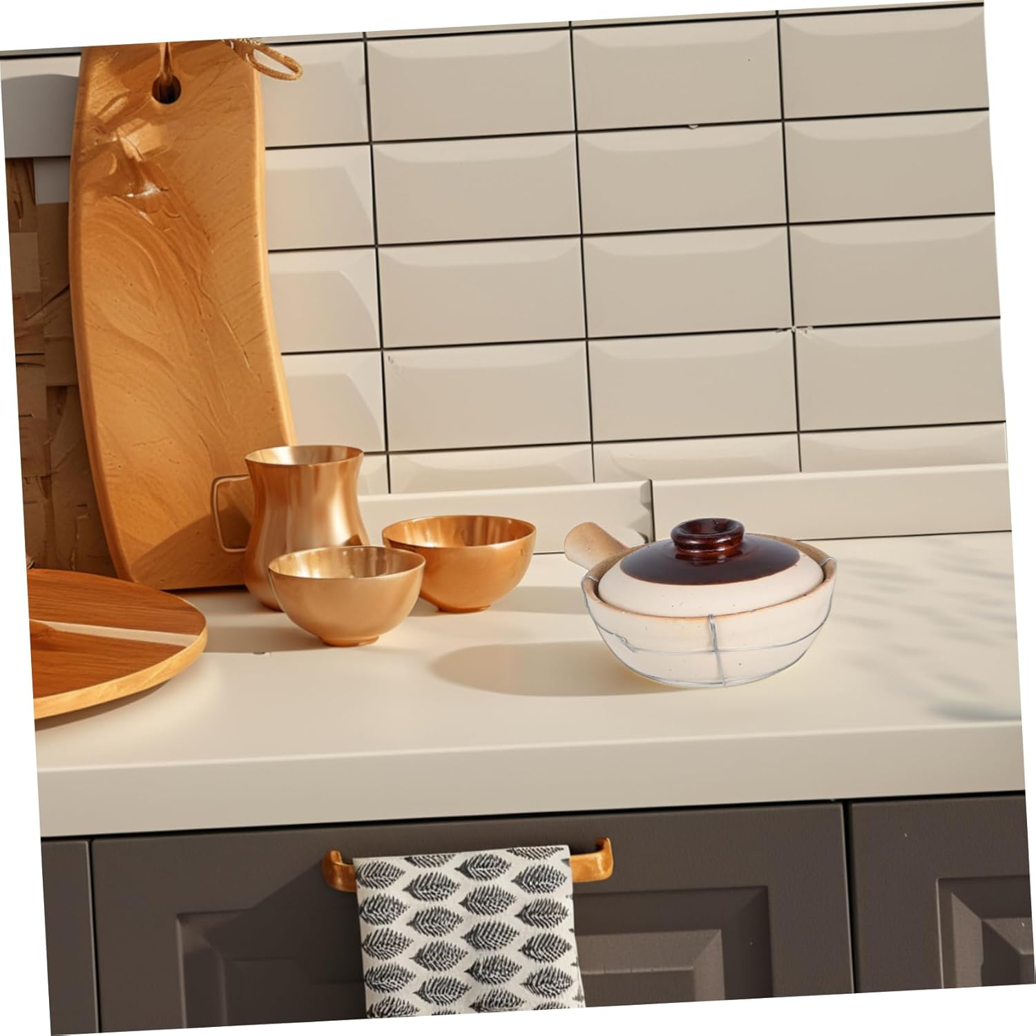 Ceramic Clay Cooking Pot Lid Traditional Earthen Casserole for Rice and Stew Heat Resistant Mini Dish for Family Gatherings and Travel