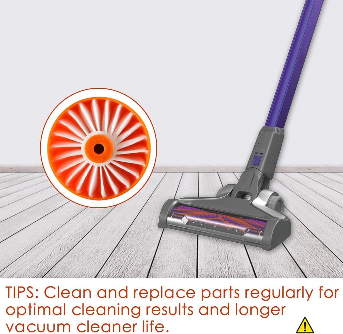 Diteje Replacement Parts Kit Accessories Compatible with Black and Decker BSV2020G BSV2020P Cordless Stick Vacuum Cleaner,1 Main Brush Roller and 2 Filters