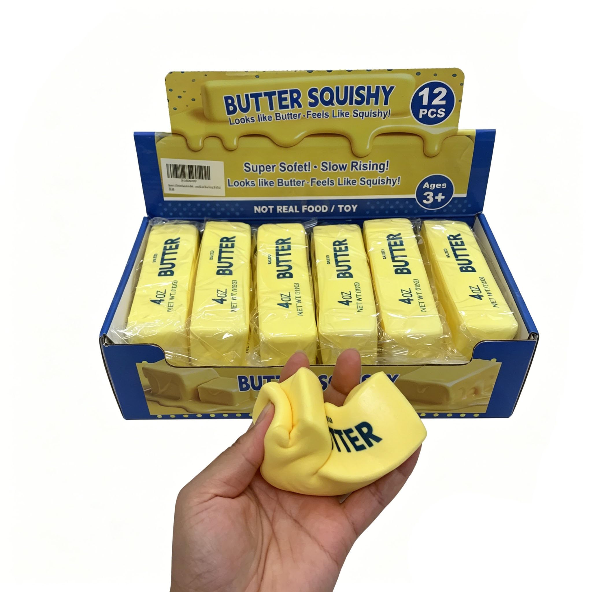 12 Mantequilla Squishy Toys Bundle Yellow Squeeze Soft Stress Relief Slow Rising Office Toy