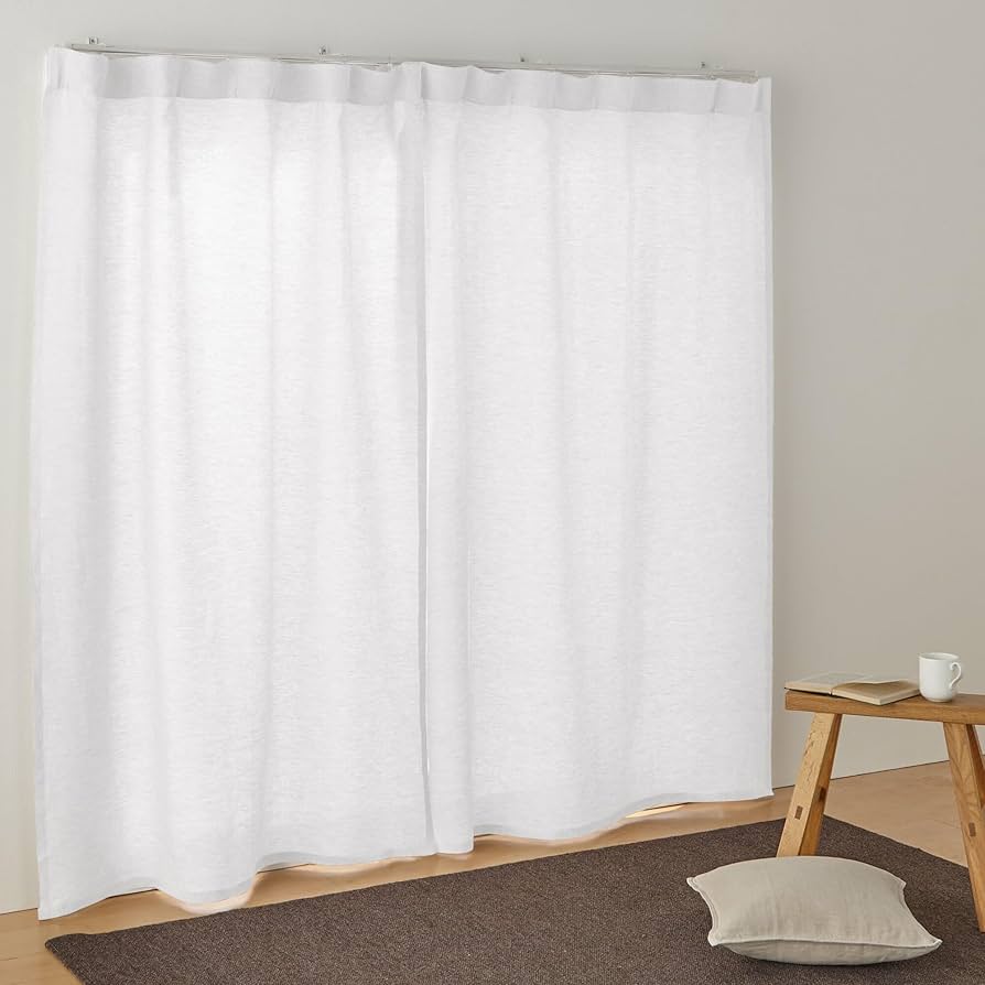 MUJI リネンカーテン 幅185×丈187cm 1枚 ホワイト MUJI リネンカーテン 幅185×丈187cm 1枚 ホワイト