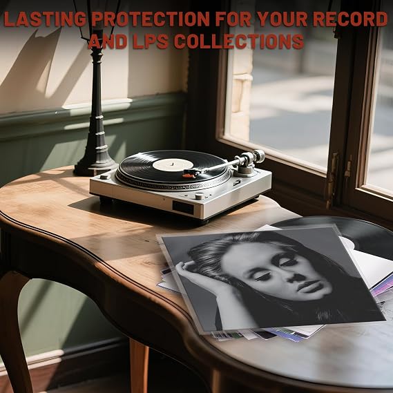 25 Clear Vinyl Record Sleeves Outer - 4.7 Mil Heavy-Duty Protection 12.75x12.75 LP Album Sleeves for Gatefold/Double LPs Anti-Static, Archival Quality