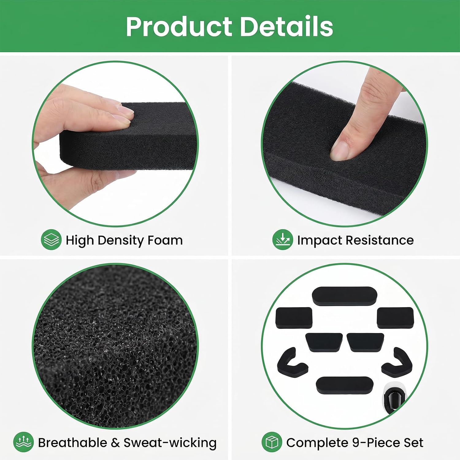 Helmet Padding Set Replacement Pads for Batting & Catcher Helmets, 0.79" Thick Cushion for Baseball Softball Safe Training