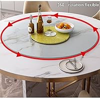 Vista 3 de Tocadiscos redondos de vidrio templado de 20 pulgadas, resistente, silencioso/suave/no es fácil de volcar, bandeja giratoria para servir, Ø 19.7