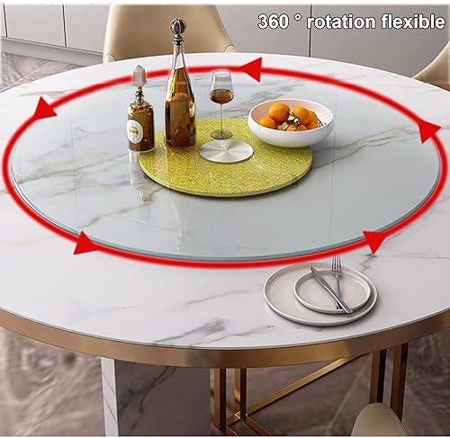 Miniatura 3 de Plato giratorio redondo de vidrio templado Lazy Susan de 20 pulgadas, bandeja giratoria de vidrio templado, bandeja giratoria transparente,