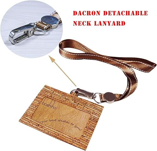 Vista 34 de Boshiho. Funda vertical, de piel, para tarjeta de identificación con cordón resistente., Bolso