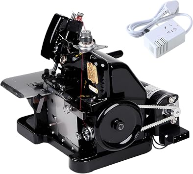 Overlocker Serger 3-4 Thread,Machine Serger Industrial,Adjustable Stitch Length with Metal Frame,for Heavy Duty Fabric Includes Accessories,Seam Finishing Black