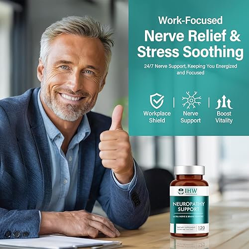 Miniatura 3 de IHW Salvador de nervios para neuropatía, 120 cápsulas de suplementos de neuropatía, con 600 mg de ácido alfa lipoico y vitaminas B, nervios