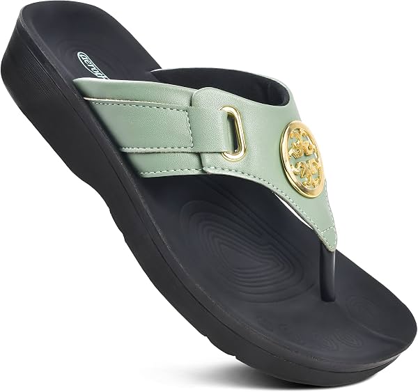Sandalias de dedo con soporte de arco AEROTHOTIC para mujer, ortopédicas y elegantes
