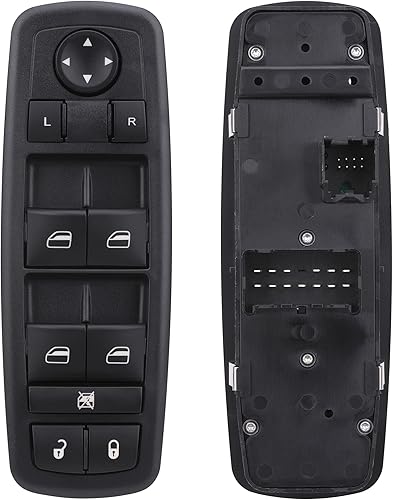 Obaee Botón de control del interruptor de ventana eléctrica delantero izquierdo del lado del conductor compatible con Dodge Challenger 2013-2016