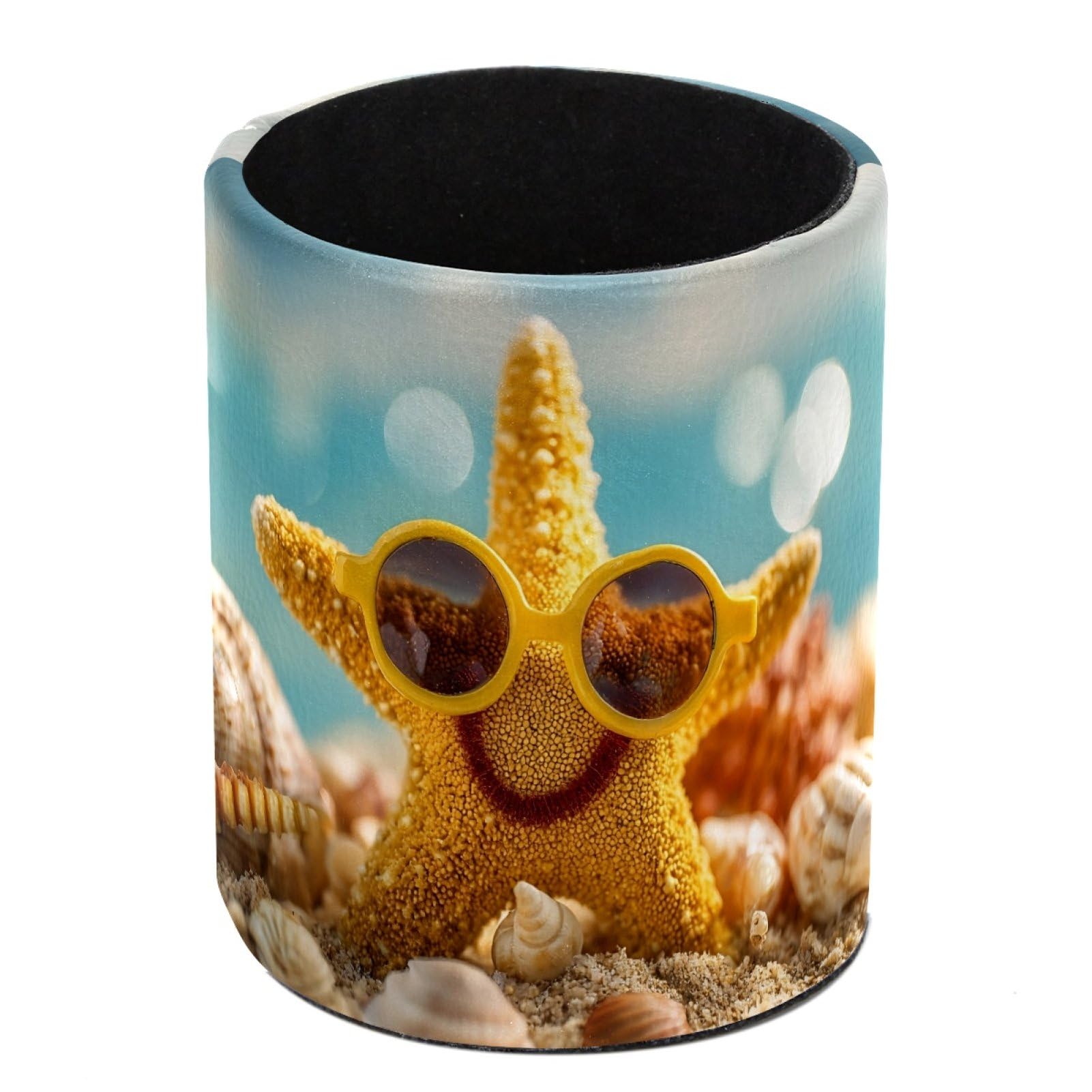 FWJZDSP Funny Starfish Pencil Cup Pen Organizer Makeup Brush Holder for Office Home Countertop Desk Accessory Storage