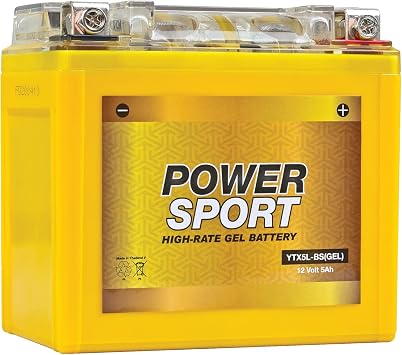 ExpertPower YTX5L-BS Gel Battery 12V 5Ah 130 CCA Powersport Motorcycle Battery for Skyhawk, Predator, Sportsman, Raptor, X5L / FA-YTX5L / GTX5L-BS Applications, Sealed Gel Technology Atv Batteries