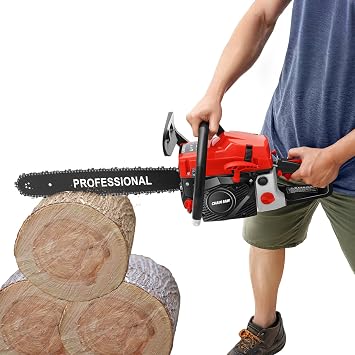20Inch Gasoline Chainsaw,58cc 2-Stroke Gas Petrol Chainsaw, Single Cylinder Air-Cooled,Handheld Cordless Petrol Chain Saws For Wood Cutting,Forest Felling,Tree Pruning, Shrub Pruning Use