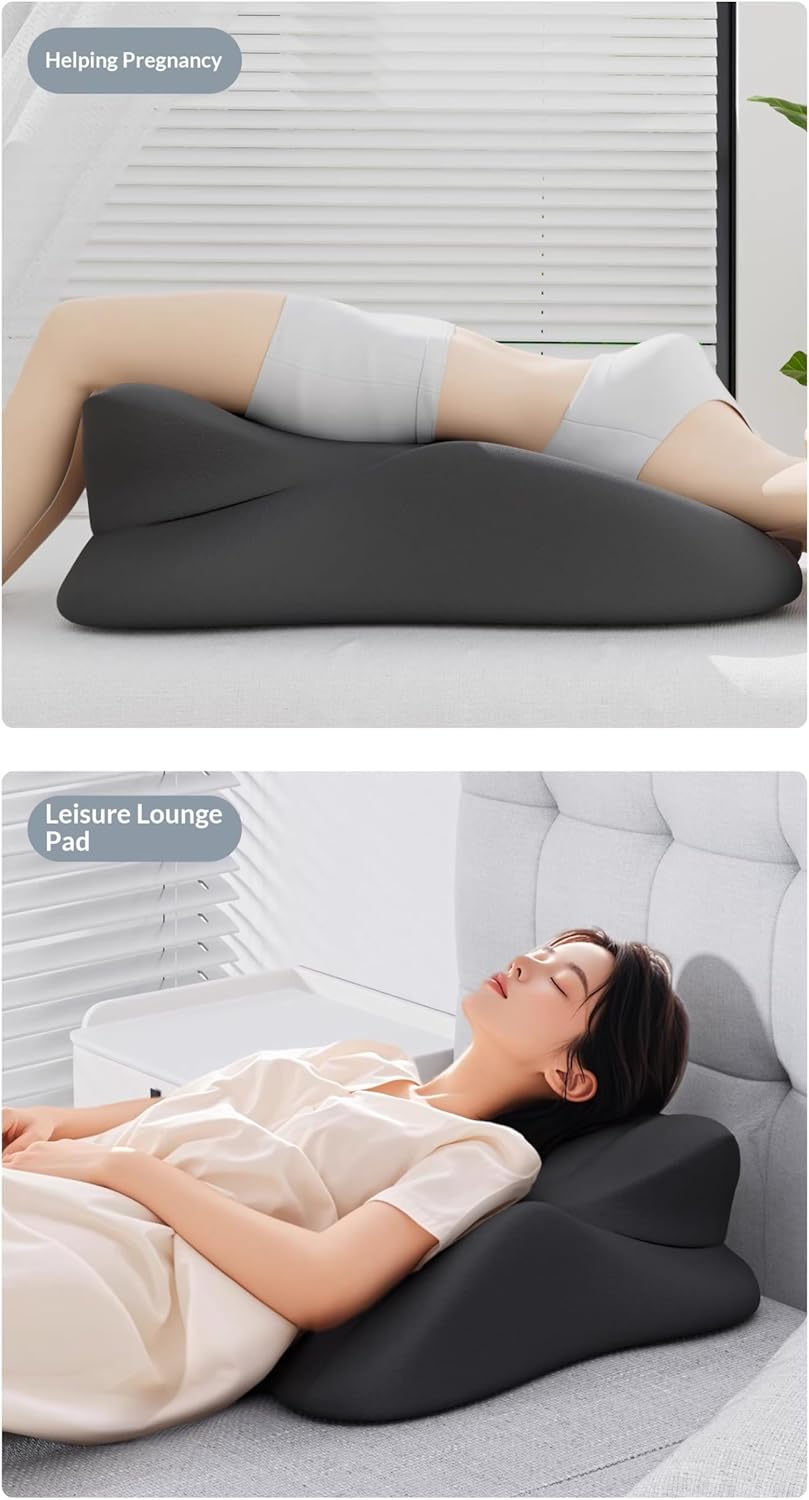Multifunctional Body Pillow, Ergonomic Support Cushion, No Chest Compression, Pregnancy and Intimacy Positioning Aid, Curved Design with Headrest