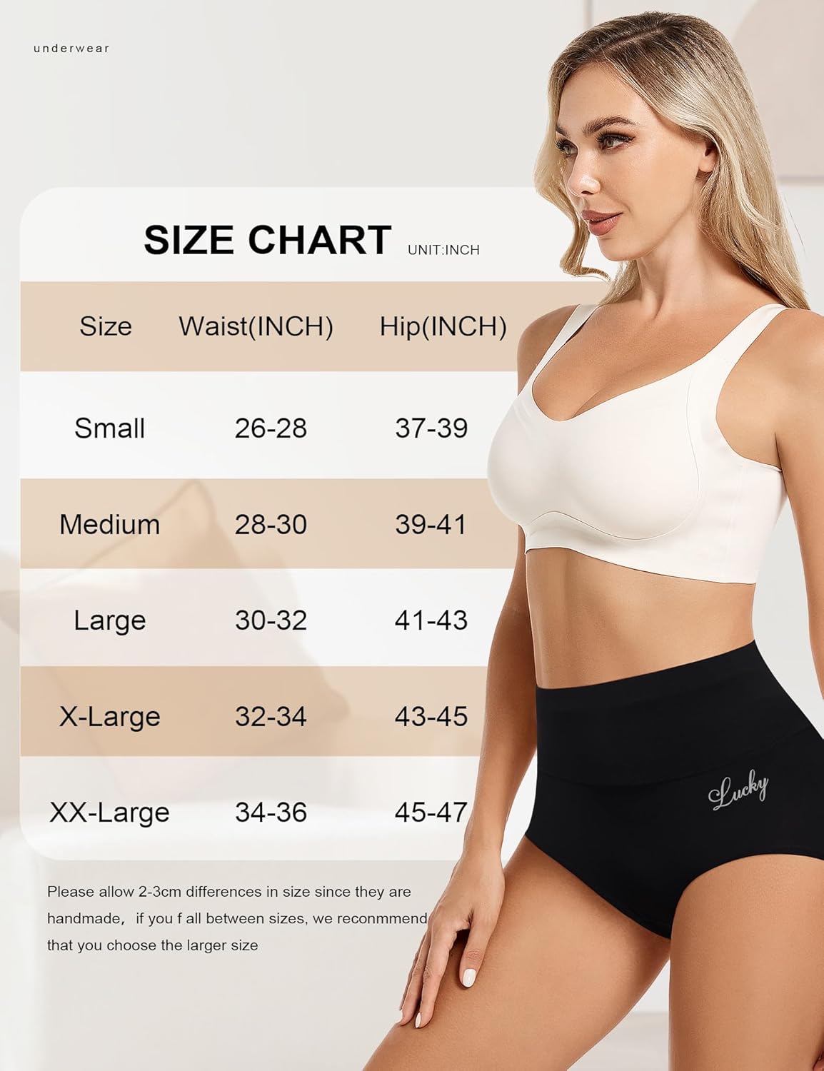 Size XXL Women's High Waisted Underwear Tummy Control Stretch Soft Comfy Breathable Nylon Full Coverage Panties Briefs 5 Pack