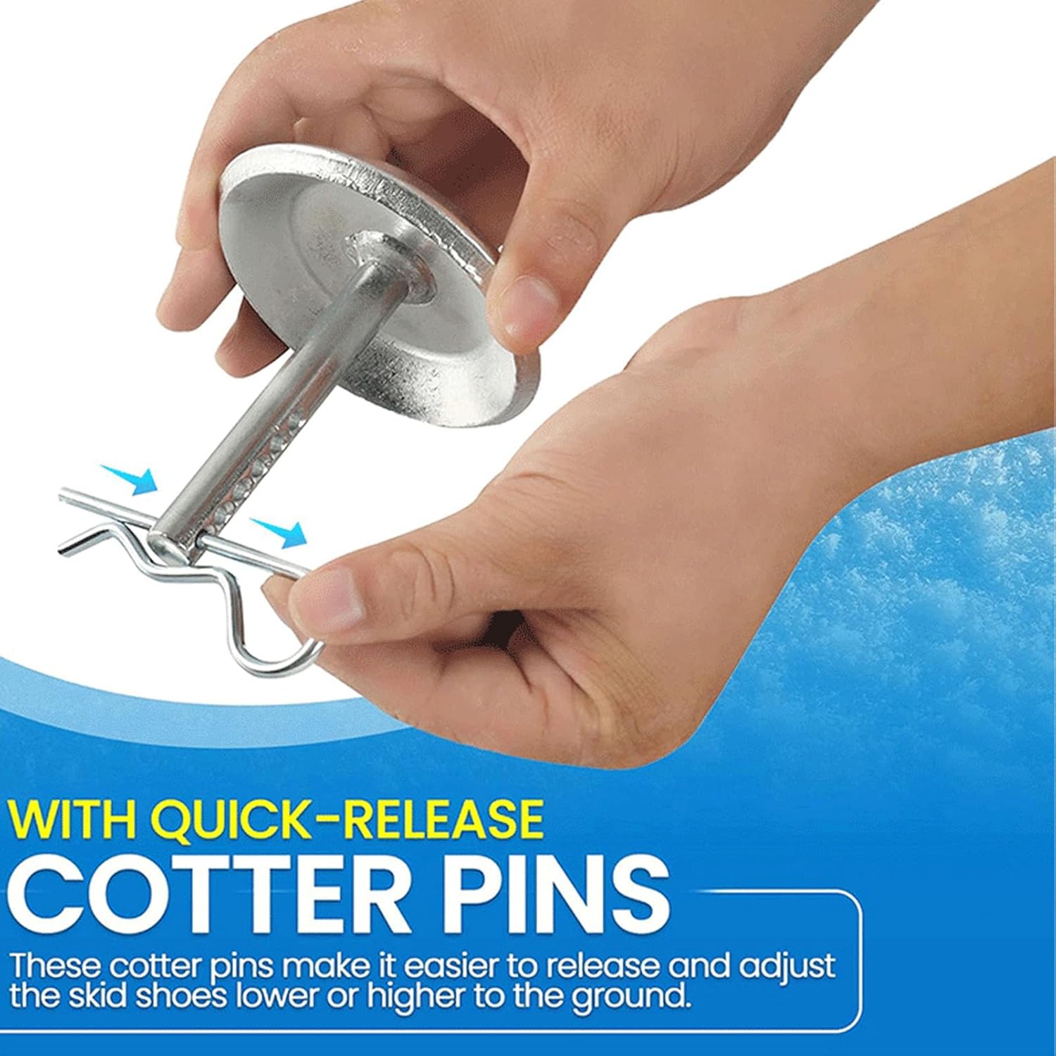 Snow Plow Feet 2208864 Metal Height Adjustable Snow Plow Skid Shoes with Pins and Washer Accessories for Polaris ATV UTV