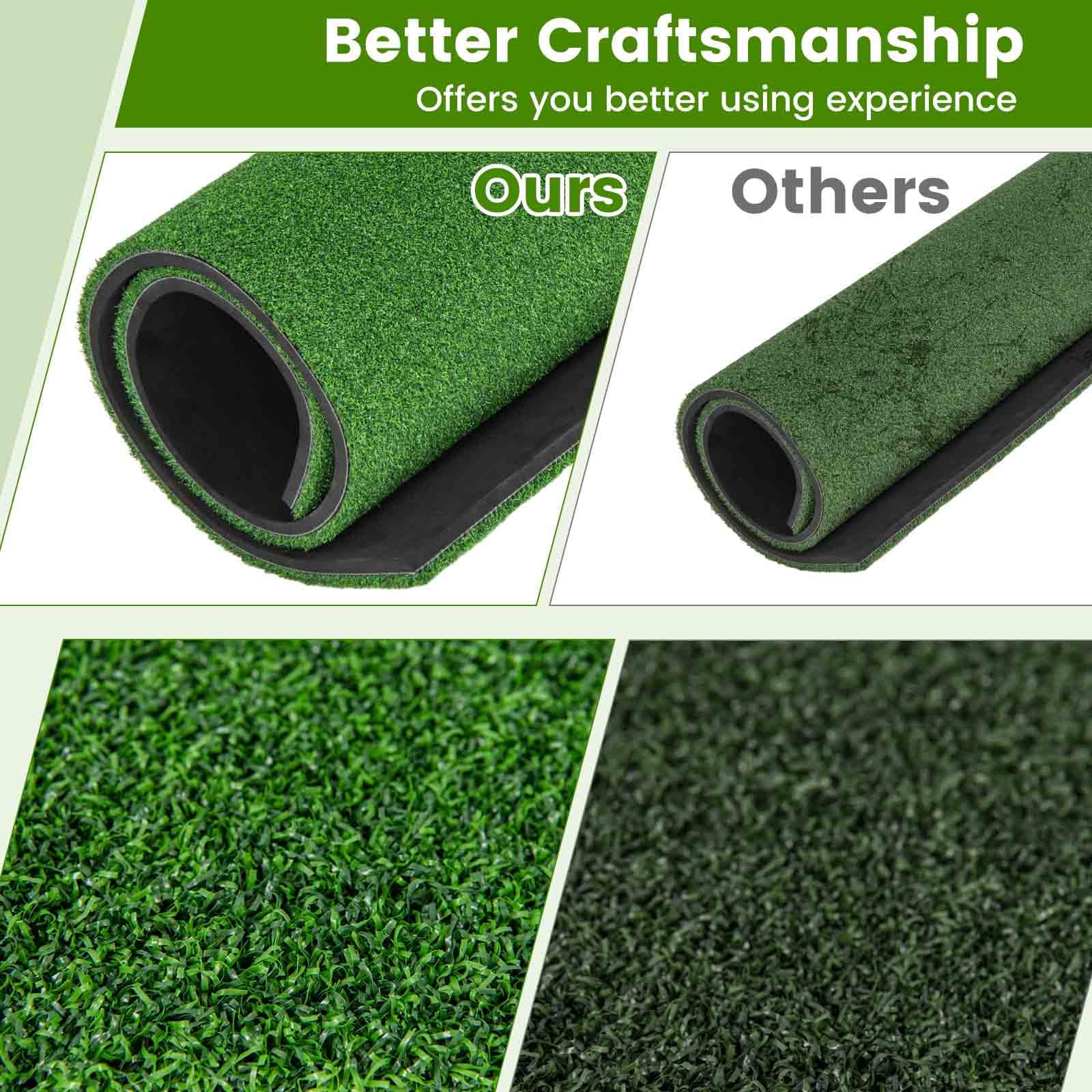 LIFEZEAL Esterilla de Entrenamiento de Golf, Alfombra de Golf con 2 Tees, 6 Agujeros y 2 Postes de alineación, Esterilla de Golf de EVA Plegable para Interior y Exterior