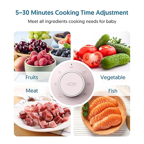 Miniatura 3 de Bellababy - Procesador de alimentos para bebés, batidora de puré con cesta de vapor reversible, un botón, fácil operación y gran apertura para una