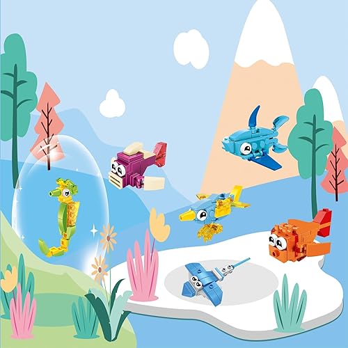 Miniatura 9 de BRICHBROW Mini bloques de construcción de animales, juego de construcción de figuras de animales de juguete, recuerdos de fiesta para niños,