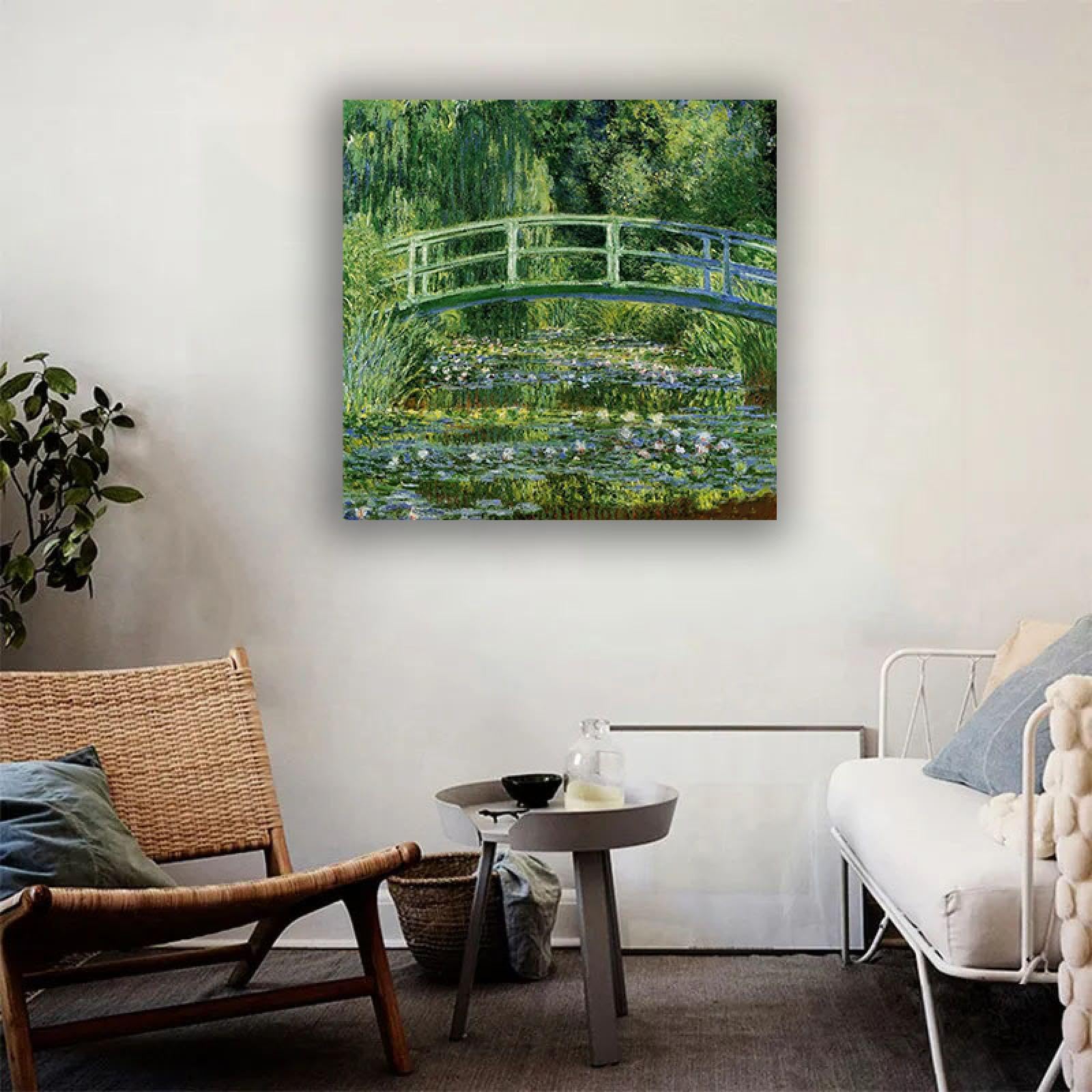 Amazon.co.jp: クロード・モネによる「睡蓮と日本の橋」 油絵複製