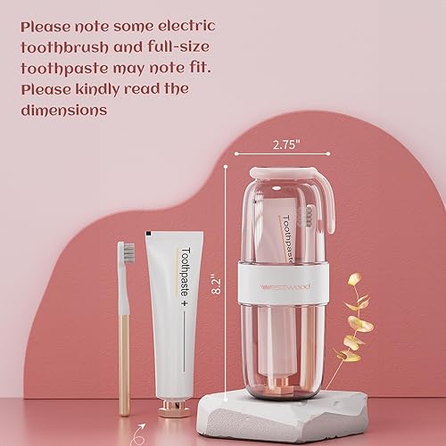 Miniatura 3 de Estuche de plástico transparente para cepillo de dientes de viaje con tapa, vaso portátil para cepillo de dientes, contenedor de almacenamiento para