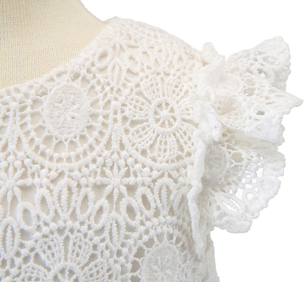 Bow Dream Baby Girls 4 Pcs Gown and Bonnet Christening Baptism Dress Lace Baby Dress