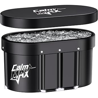 Upgraded 148 Gal XXL Oval Ice Bath Tub with Cover & Air Ring & Cup Holder Pocket, Portable Cold Plunge Tub for Athletes Cold Water Therapy and Recovery