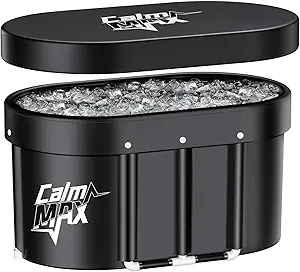 CalmMax Oval Ice Bath Tub with Cover for Athletes XL Portable Cold Plunge Tub - 130 Gal Capacity for Cold Water Therapy Ice Baths at Home Outdoor Gym 41IN
