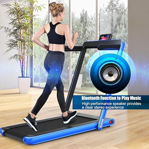 Miniatura 5 de SAFEPLUS Treadmil - Caminadora plegable portátil 2 en 1 con modos de caminar y correr y correr debajo del escritorio, caminadora debajo del