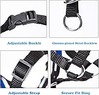 Vista 3 de Collar de cabeza de perro con tela suave, arnés de cabeza de perro para que el perro deje de tirar con lazo ajustable (S, azul lago)