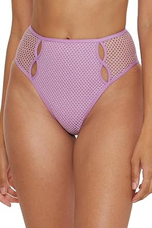 BECCA Womens Network High Waisted Bikini Bottom, Cheeky Coverage, Swimwear Separates for Women