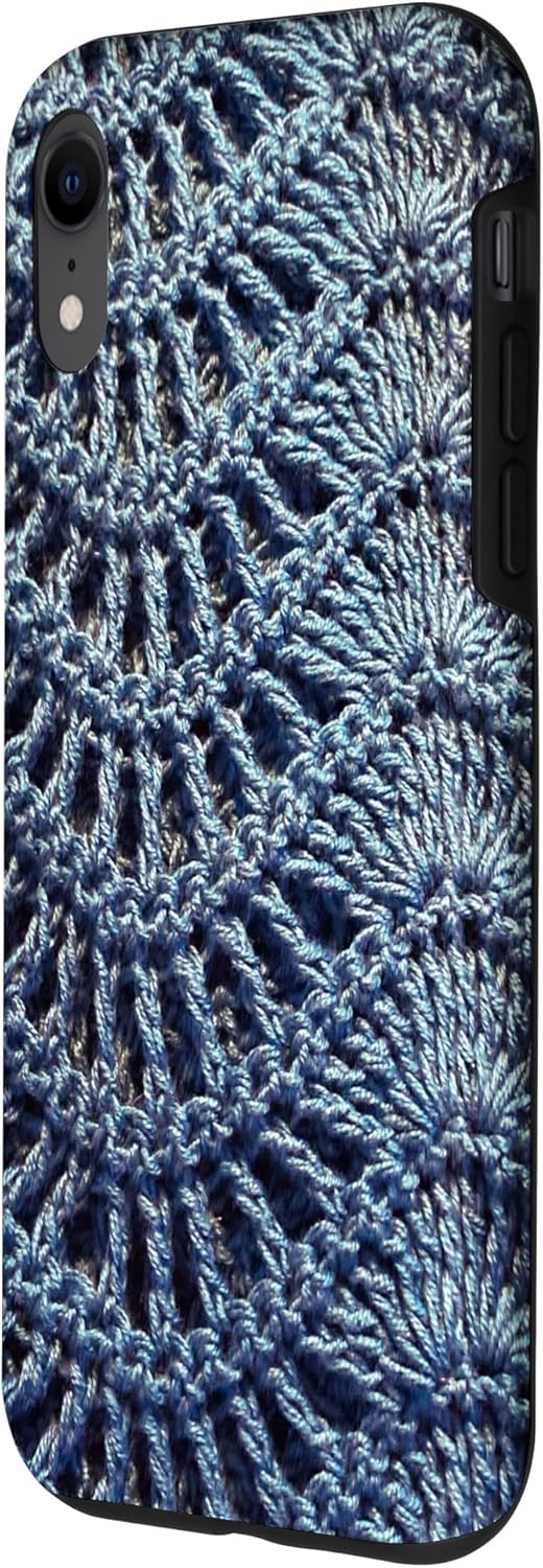 Elegant Feather & Fan Crochet Design Case for iPhone XR